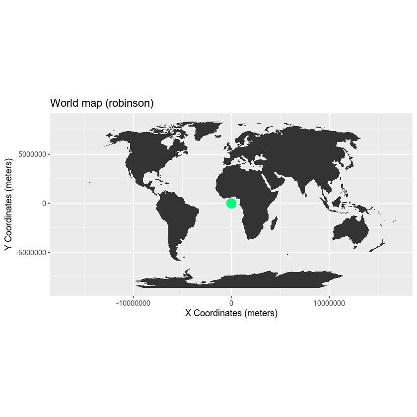 map with point locations added - robinson projection.