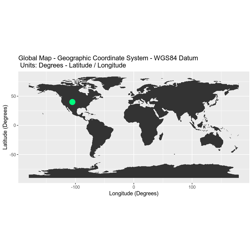 global map in wgs84 with points