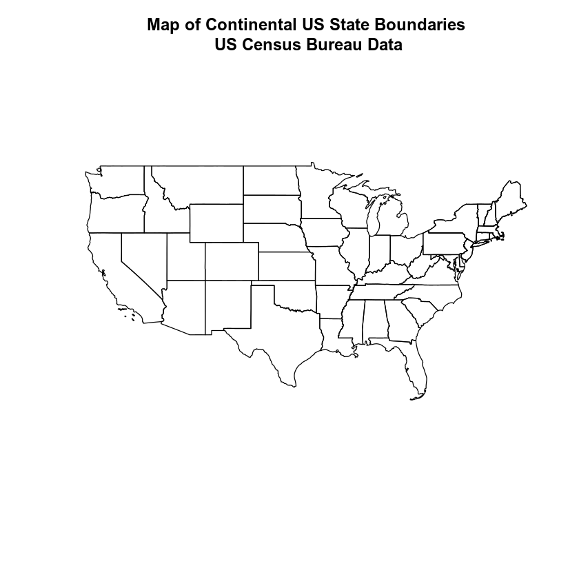 Plot of the continental united states.