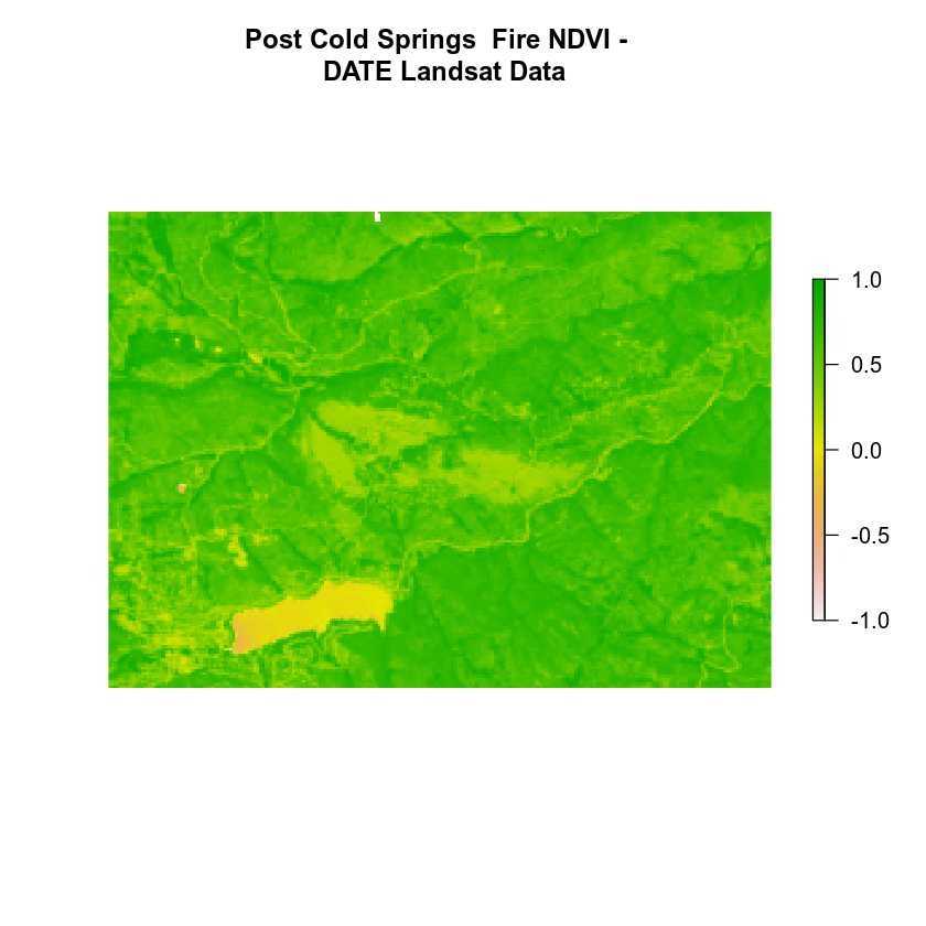 Landsat NDVI post fire.