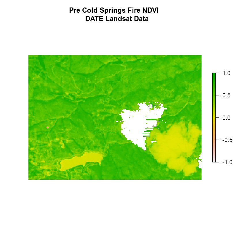 Landsat NDVI pre fire.