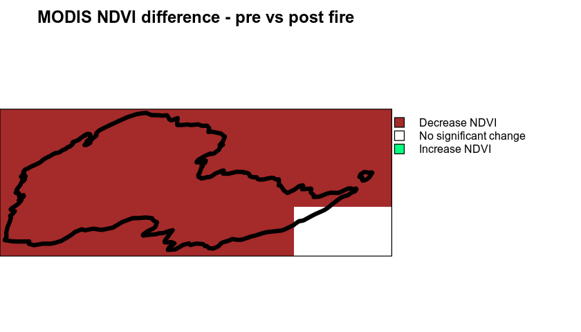 MODIS NDVI difference Cold Springs Fire