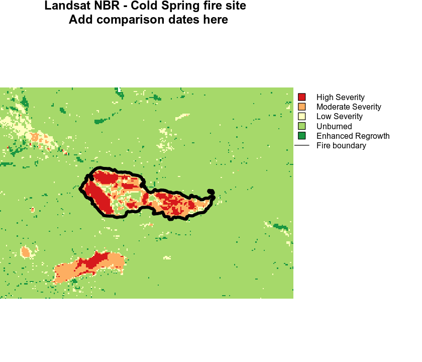 Landsat derived dNBR for Cold Springs Fire Nederland, CO