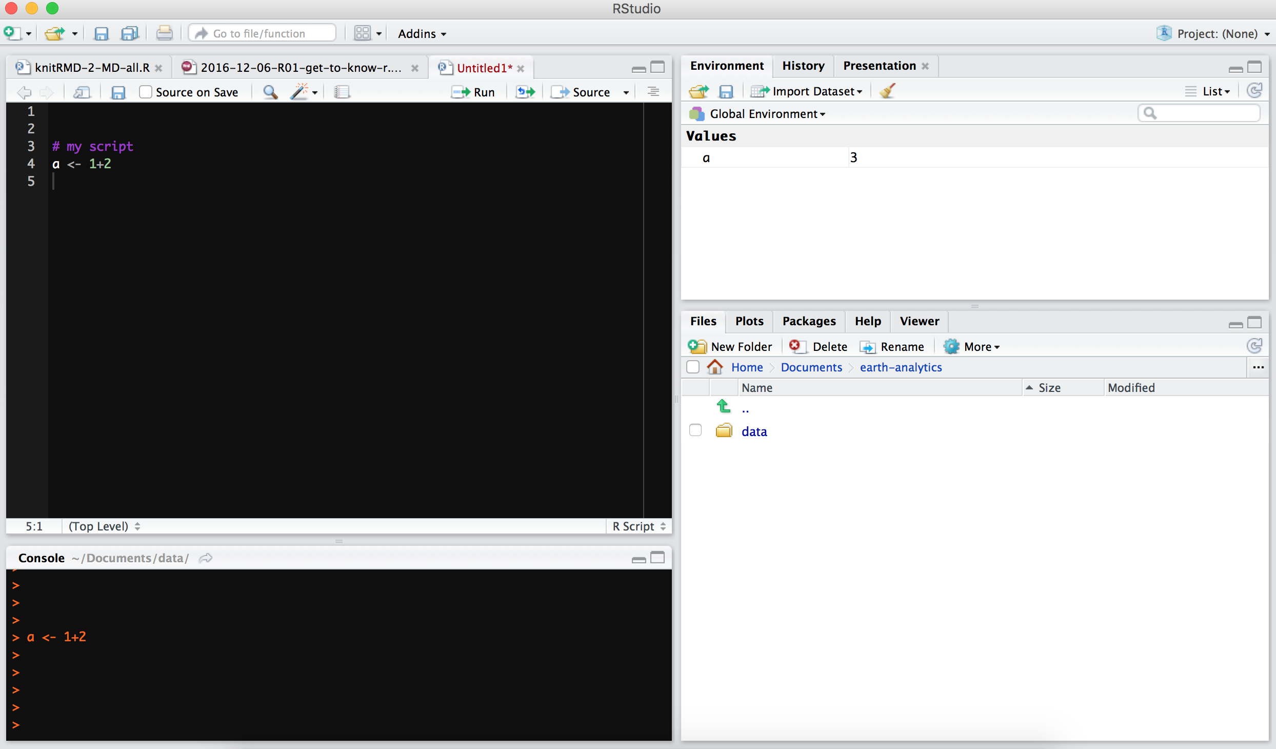 rstudio interface