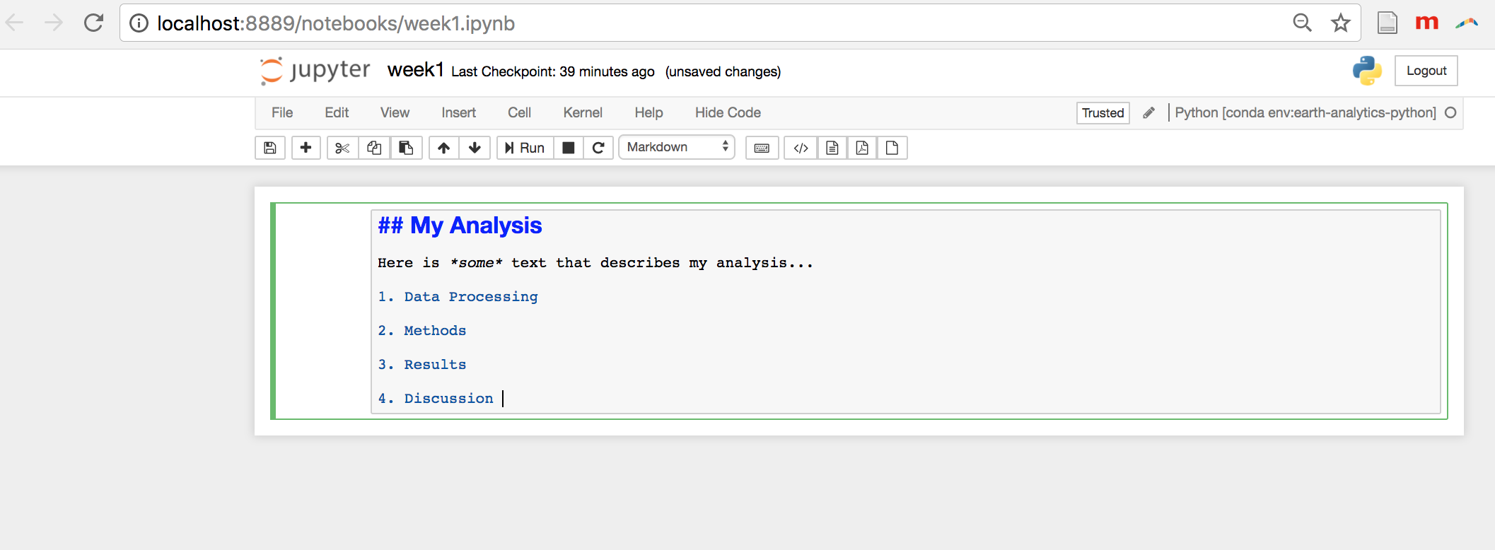 Format Text In Jupyter Notebook With Markdown  Earth Data Science