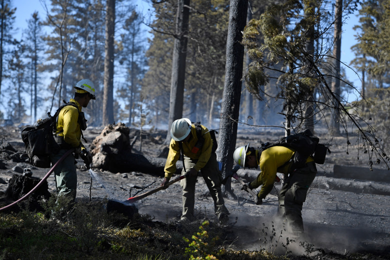 Firefighters on the scene of the Cold Springs Fire.