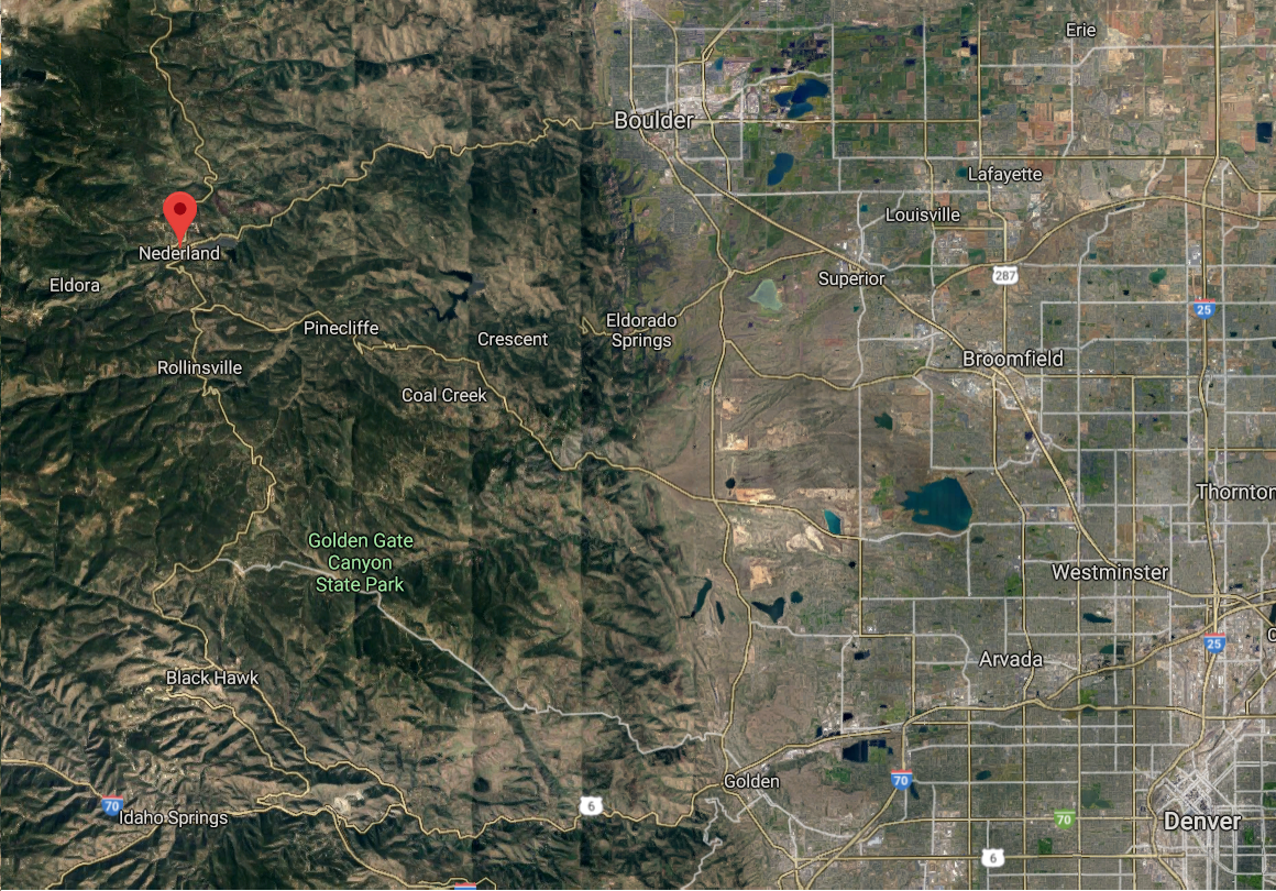 Map of Nederland, Colorado.