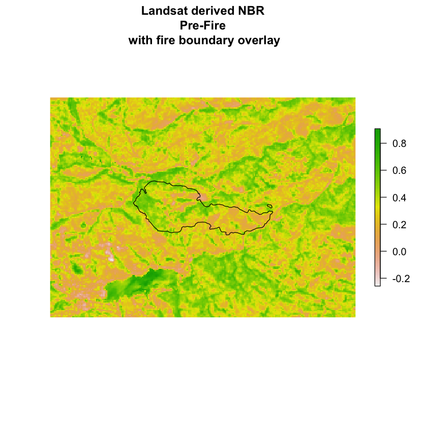 Image of the NBR of the Cold Springs fire site prior to the wildfire.