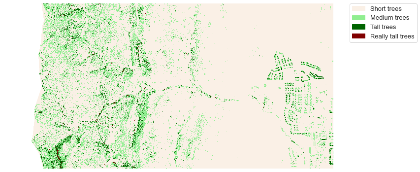 Canopy height model with a better colormap and a legend.
