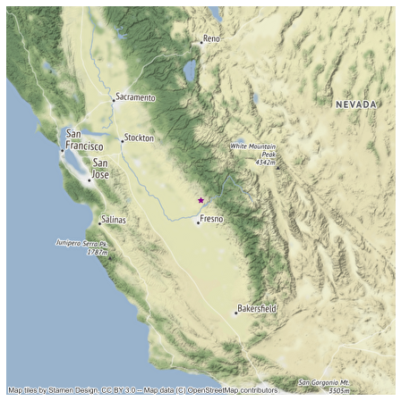 Map of the SJER study site location in Southern California.