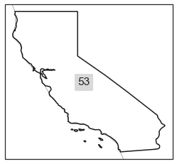 Plot showing the mask region for the AOI - California, USA.