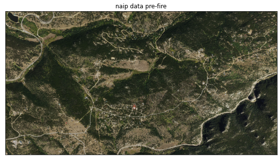 Plot of RGB NAIP data before and after the fire.
