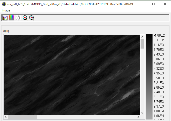 Display of the image for surface reflectance band 1.