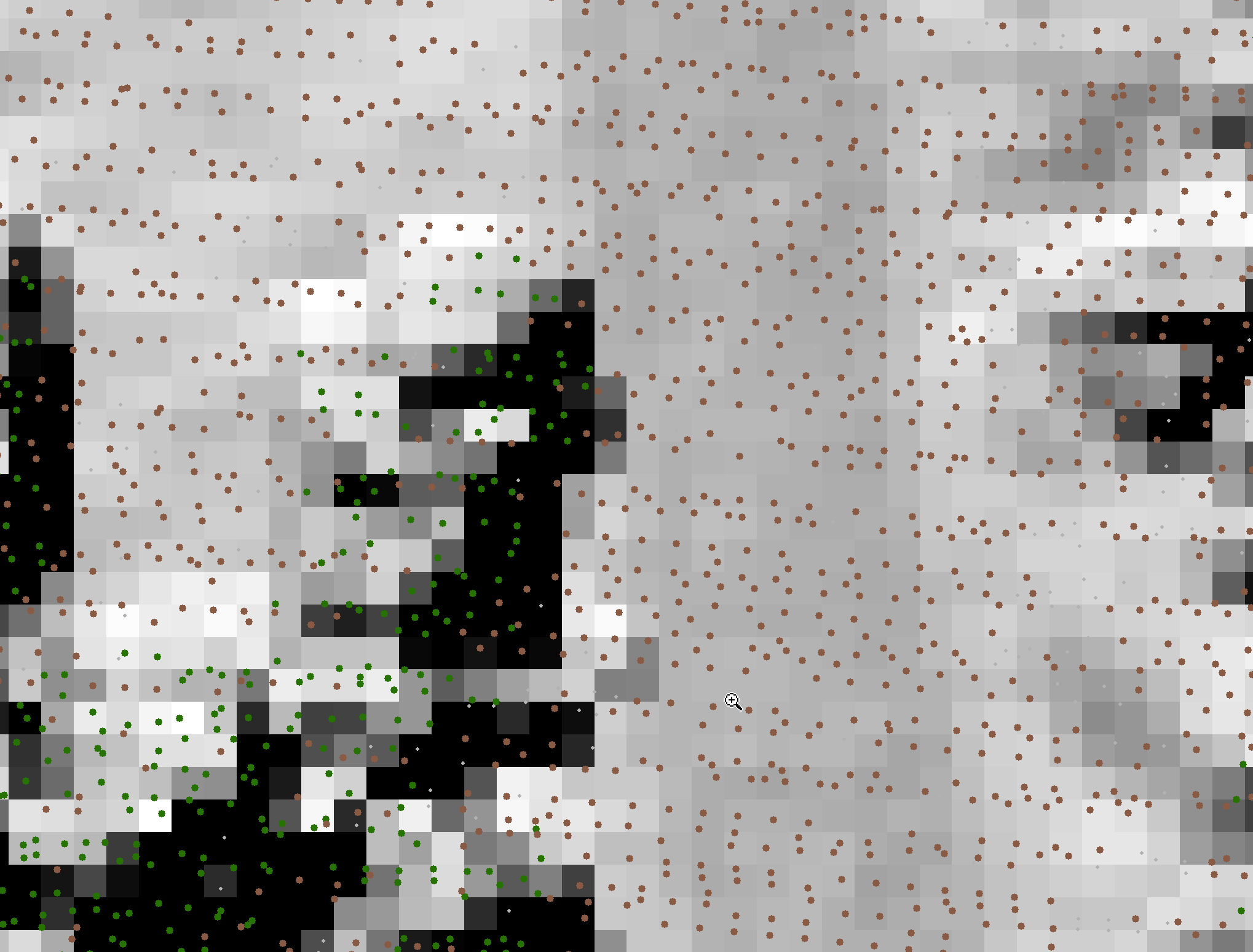 lidar data on top of a raster.