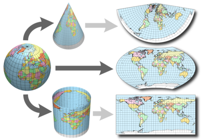 Geographic vs projected coordinate reference systems - GIS in Python |  Earth Data Science - Earth Lab